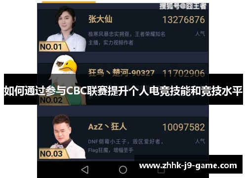 如何通过参与CBC联赛提升个人电竞技能和竞技水平